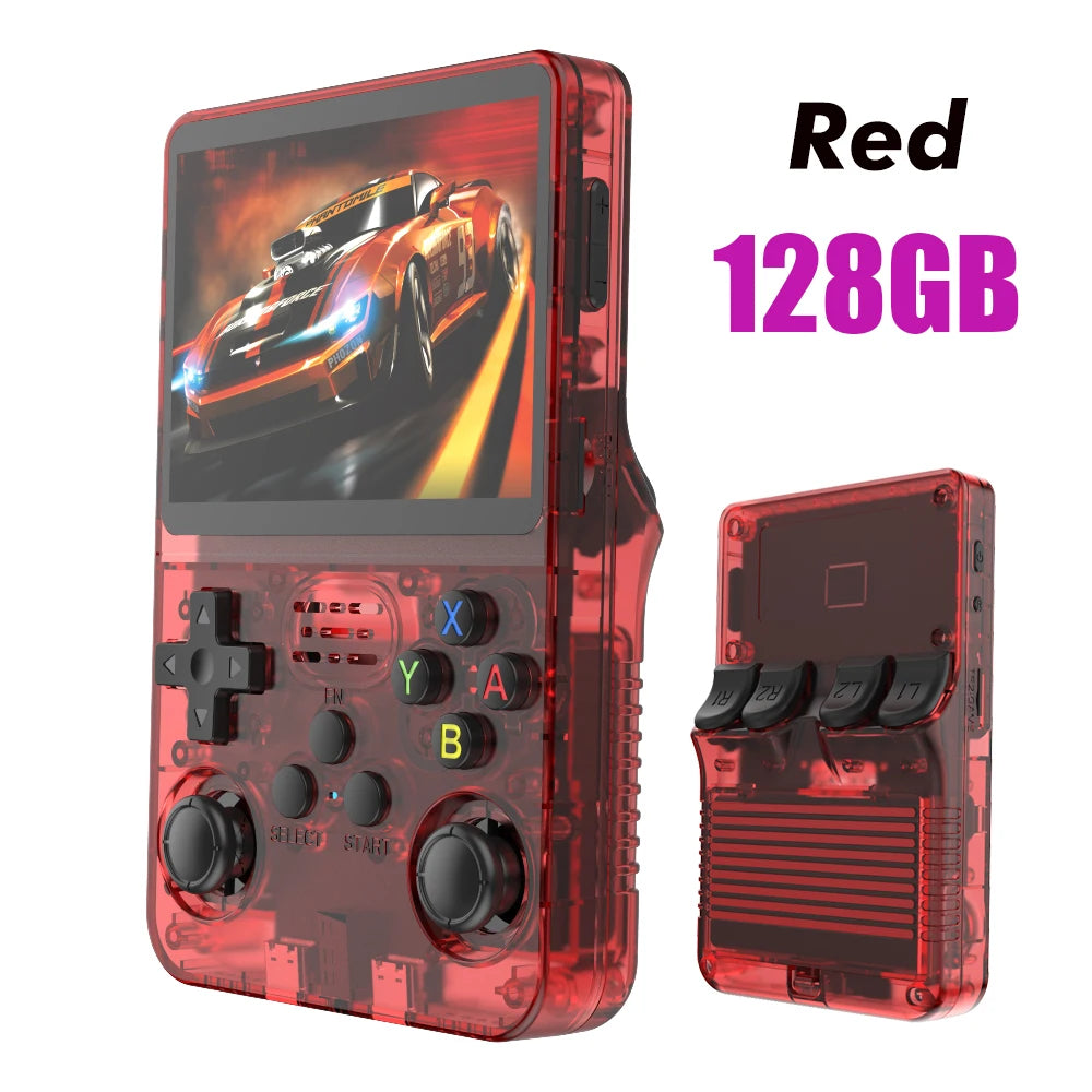 New R36S Retro Handheld Game Console 3.5-inch IPS Screen Large Storage: 64GB / 128GB Arkos System Supports Multiple Languages