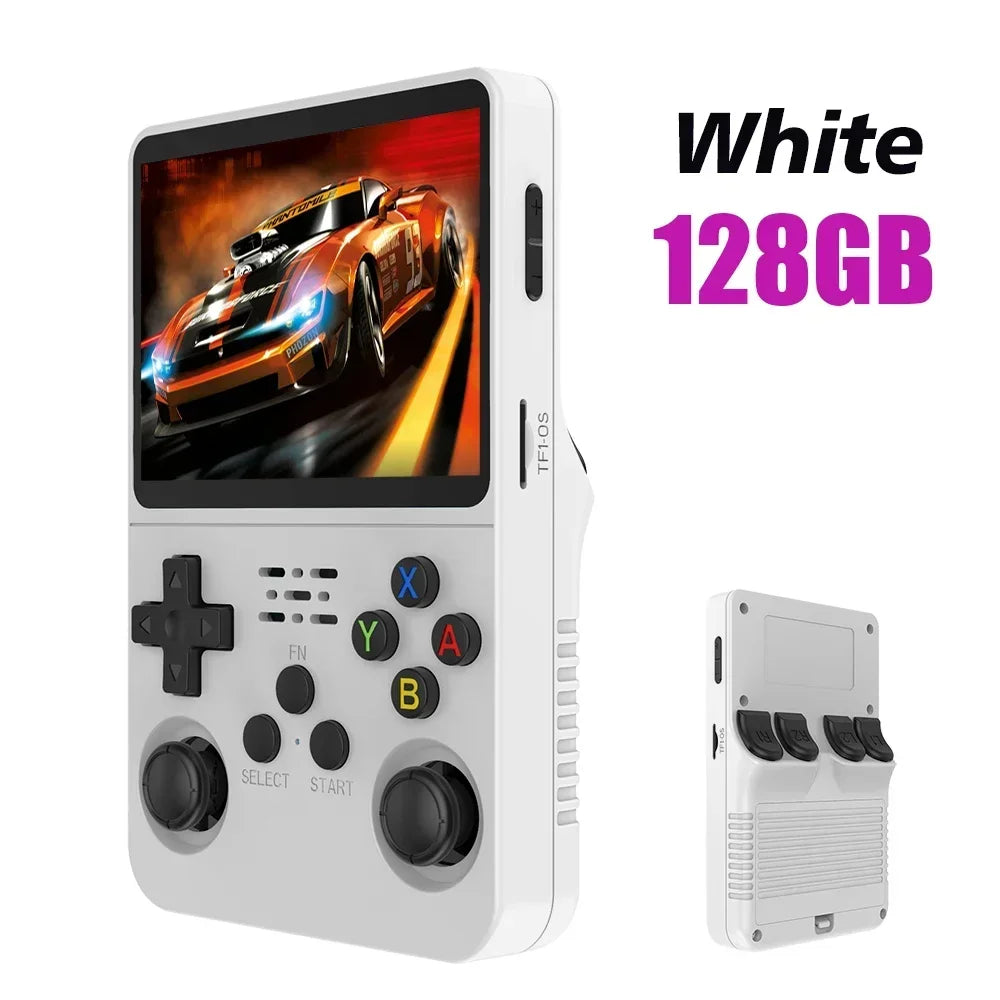 New R36S Retro Handheld Game Console 3.5-inch IPS Screen Large Storage: 64GB / 128GB Arkos System Supports Multiple Languages