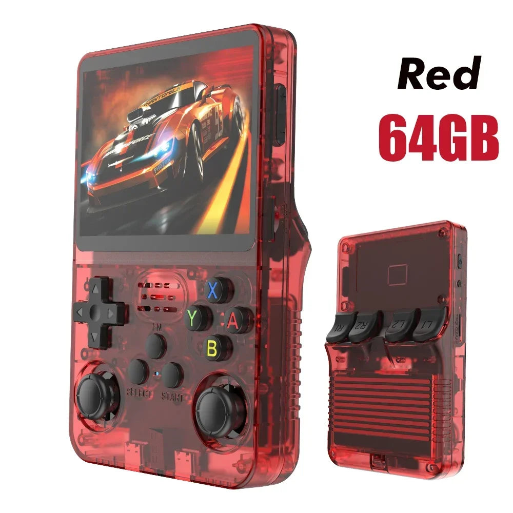 New R36S Retro Handheld Game Console 3.5-inch IPS Screen Large Storage: 64GB / 128GB Arkos System Supports Multiple Languages