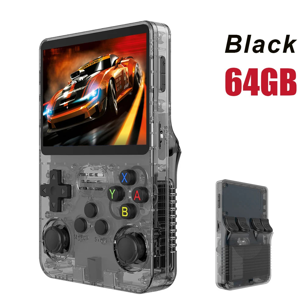 New R36S Retro Handheld Game Console 3.5-inch IPS Screen Large Storage: 64GB / 128GB Arkos System Supports Multiple Languages