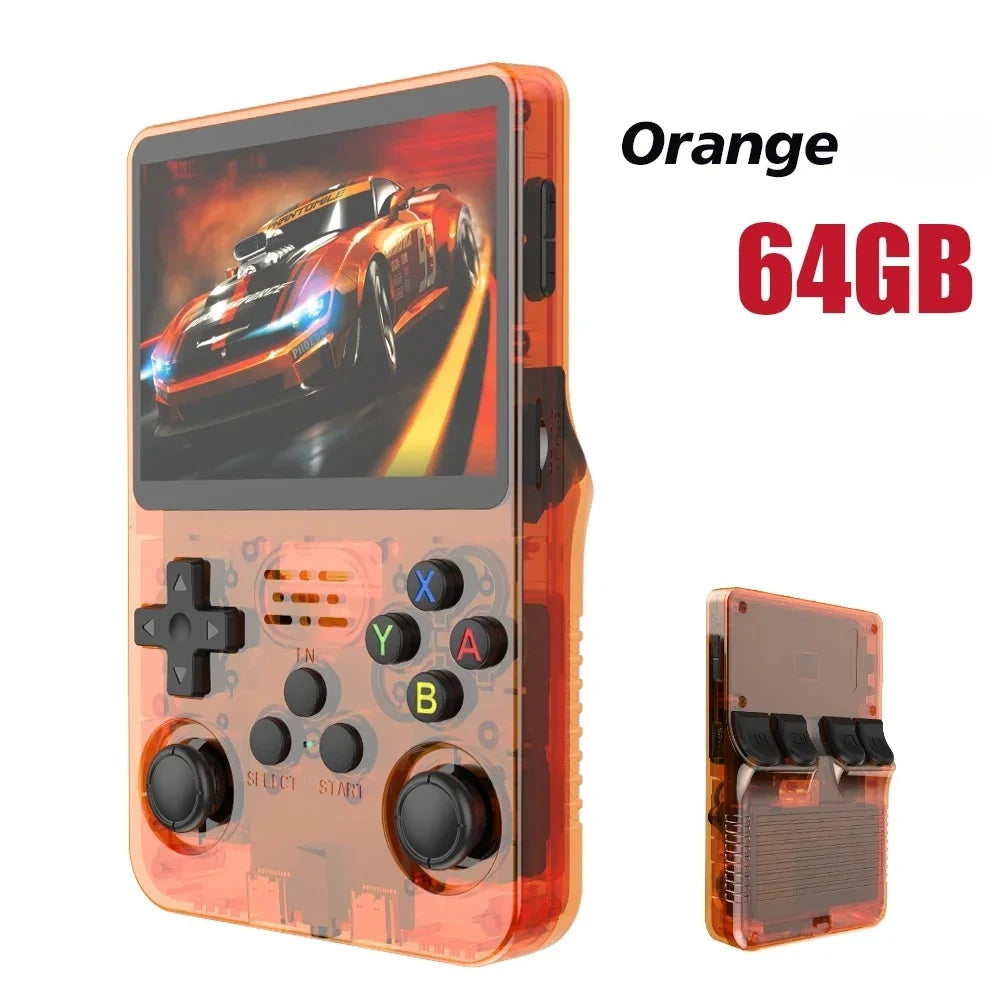 New R36S Retro Handheld Game Console 3.5-inch IPS Screen Large Storage: 64GB / 128GB Arkos System Supports Multiple Languages