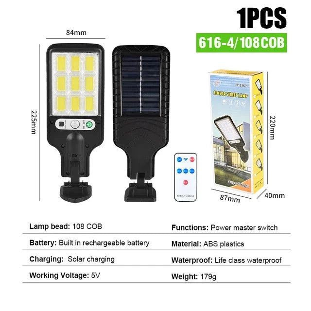 1~6PCS Solar Wall Lamp Motion Sensor 3 Working Modes Outdoor Garden Courtyard Security Waterproof Decoration Street Lights
