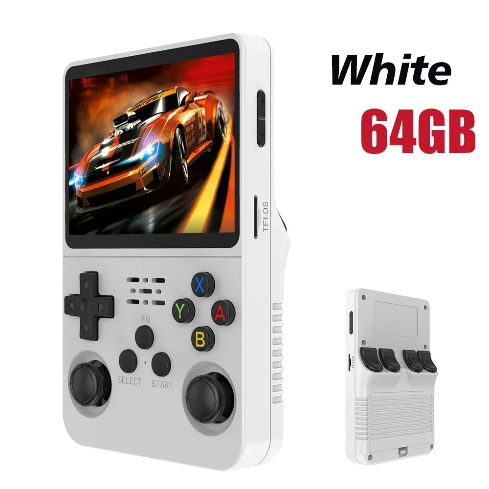 New R36S Retro Handheld Game Console 3.5-inch IPS Screen Large Storage: 64GB / 128GB Arkos System Supports Multiple Languages