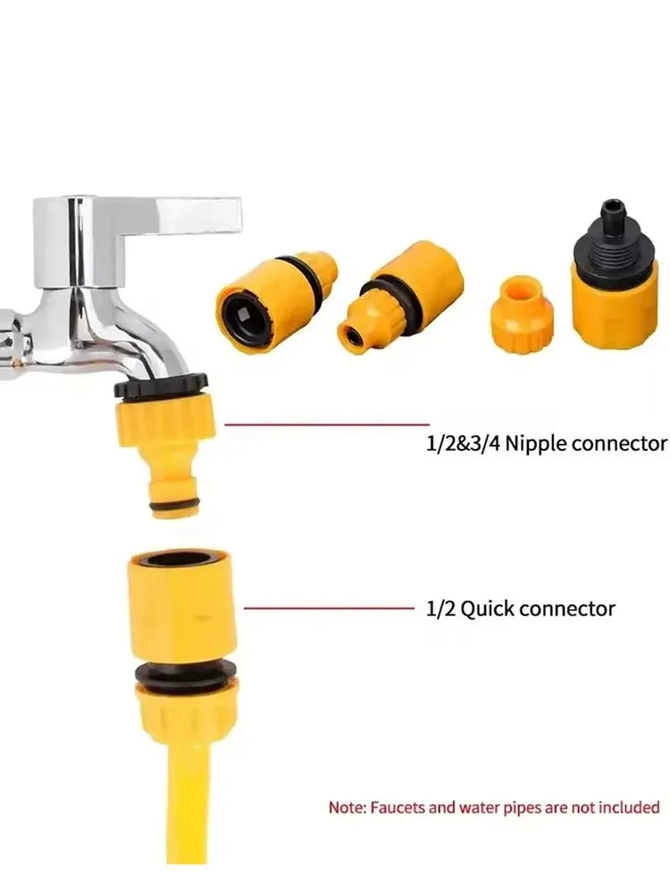 10pcs Hose Faucet Quick Connector 3/4 & 1/2 Inch Graden Hose Water Tap Threaded Connector Faucet Adapter For Garden Irrigation