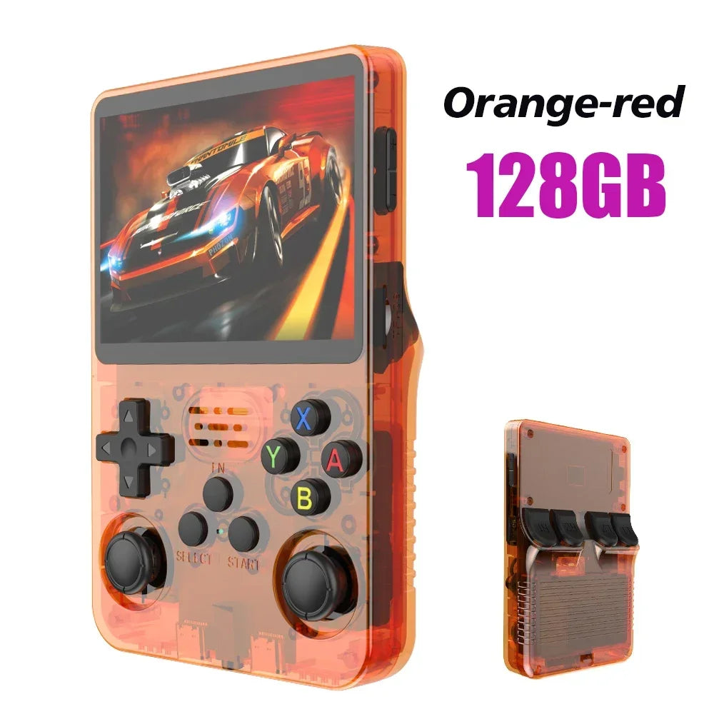 New R36S Retro Handheld Game Console 3.5-inch IPS Screen Large Storage: 64GB / 128GB Arkos System Supports Multiple Languages