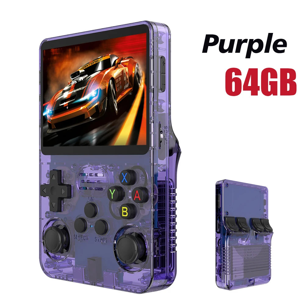 New R36S Retro Handheld Game Console 3.5-inch IPS Screen Large Storage: 64GB / 128GB Arkos System Supports Multiple Languages