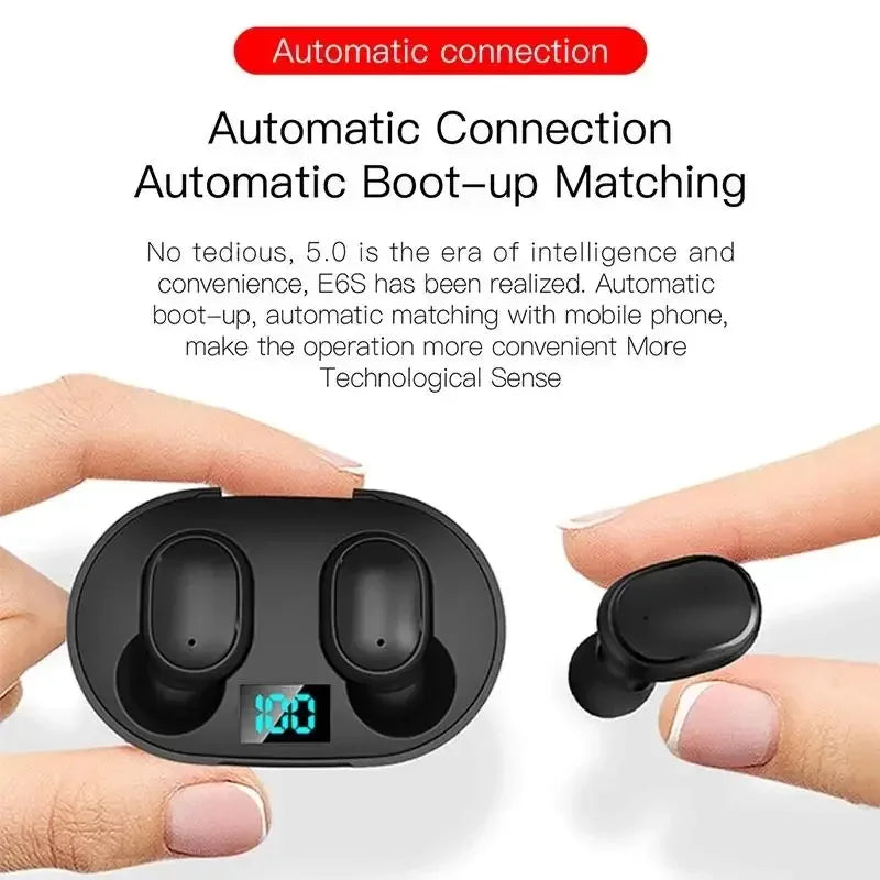 E6S TWS Bluetooth Earphones Wireless bluetooth headset Noise Cancelling Headsets With Microphone Headphones For Xiaomi Samsung