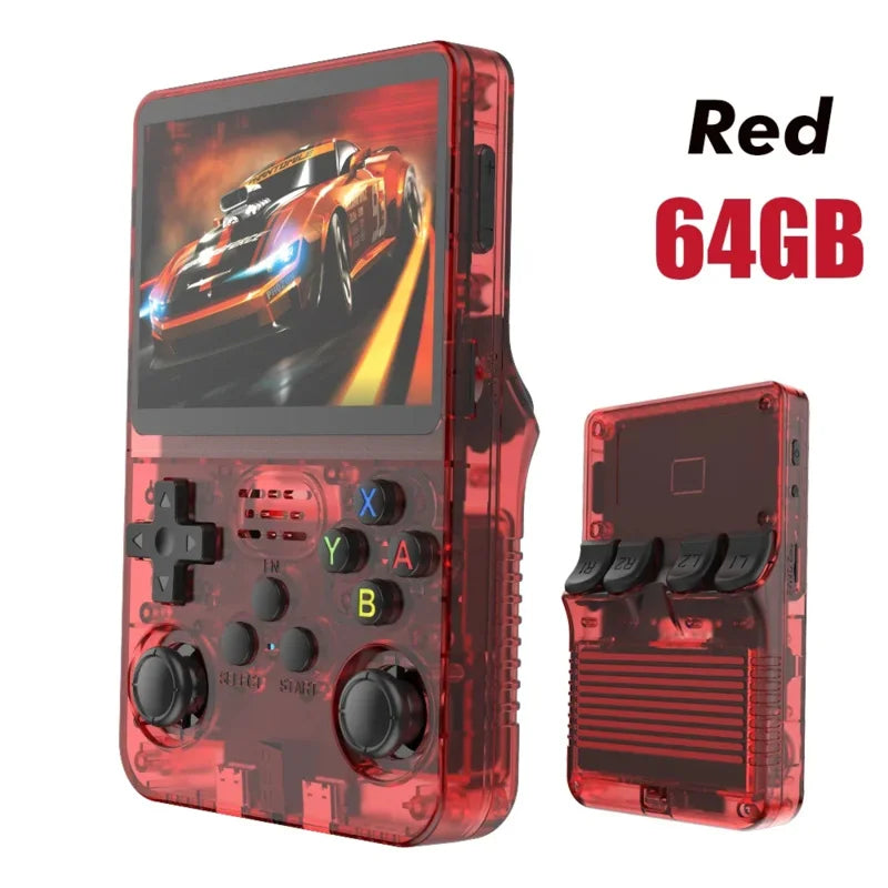 New R36S Retro Handheld Game Console 3.5-inch IPS Screen Large Storage: 64GB / 128GB Arkos System Supports Multiple Languages